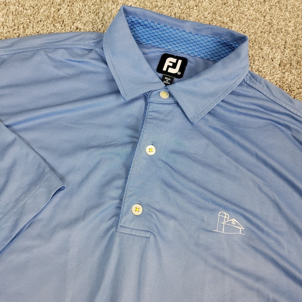 FootJoy‎ Mens 2XL Solid Blue Performance Stretch Golf Polo Short Sleeve